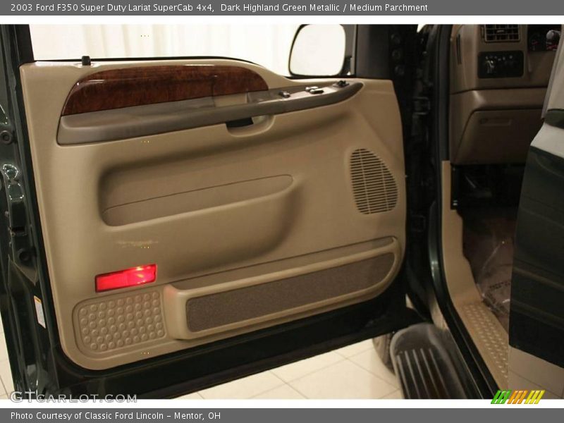 Dark Highland Green Metallic / Medium Parchment 2003 Ford F350 Super Duty Lariat SuperCab 4x4