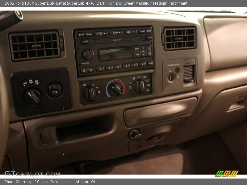 Dark Highland Green Metallic / Medium Parchment 2003 Ford F350 Super Duty Lariat SuperCab 4x4