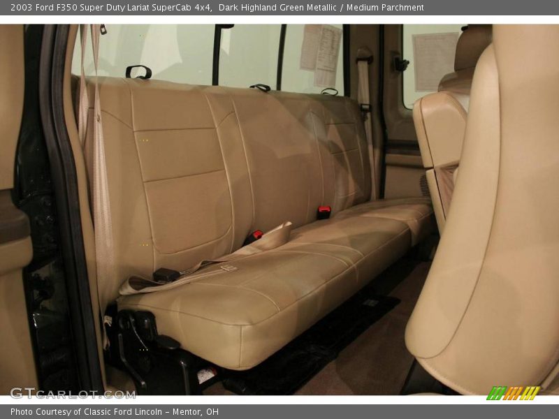 Dark Highland Green Metallic / Medium Parchment 2003 Ford F350 Super Duty Lariat SuperCab 4x4
