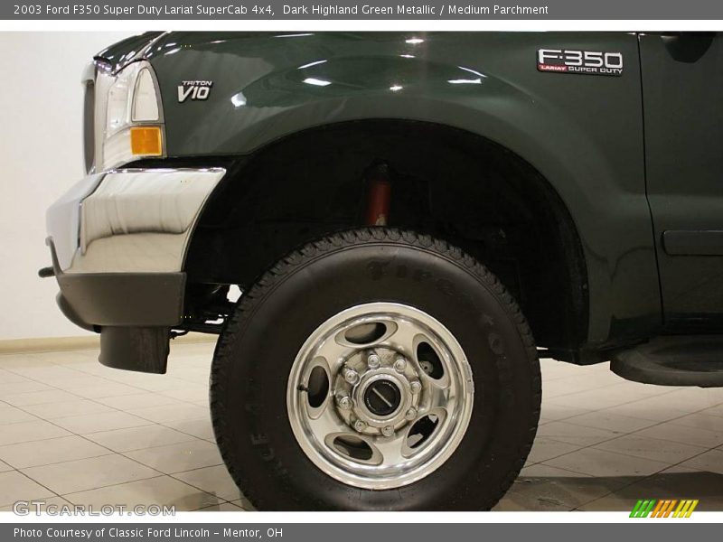 Dark Highland Green Metallic / Medium Parchment 2003 Ford F350 Super Duty Lariat SuperCab 4x4