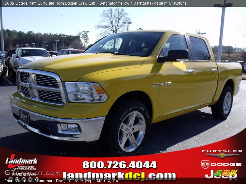 Detonator Yellow / Dark Slate/Medium Graystone 2009 Dodge Ram 1500 Big Horn Edition Crew Cab