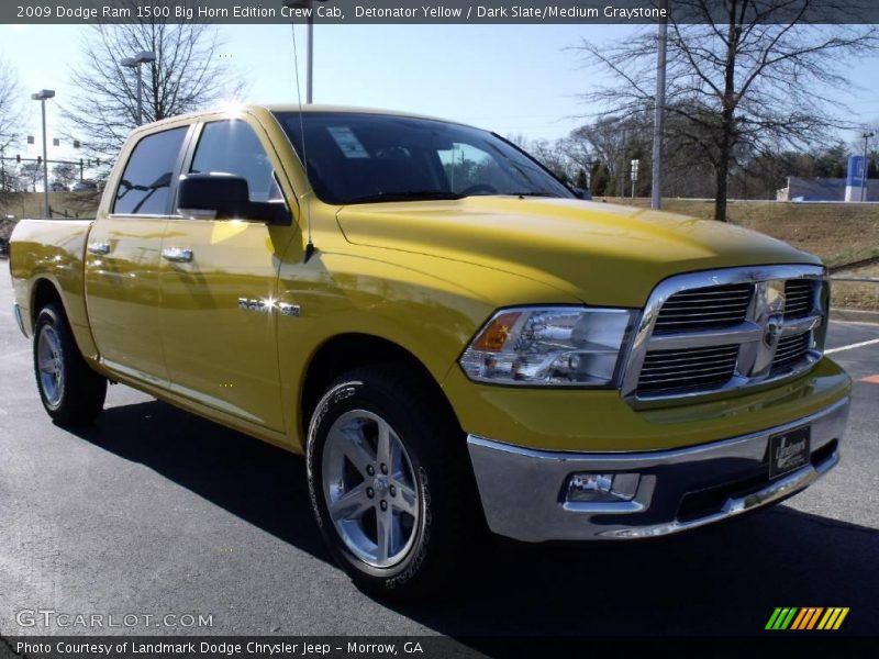 Detonator Yellow / Dark Slate/Medium Graystone 2009 Dodge Ram 1500 Big Horn Edition Crew Cab
