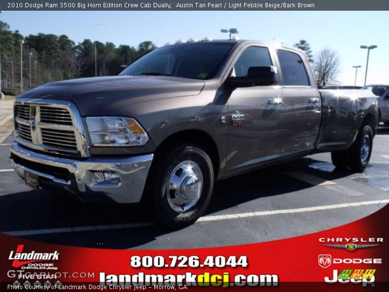 Austin Tan Pearl / Light Pebble Beige/Bark Brown 2010 Dodge Ram 3500 Big Horn Edition Crew Cab Dually