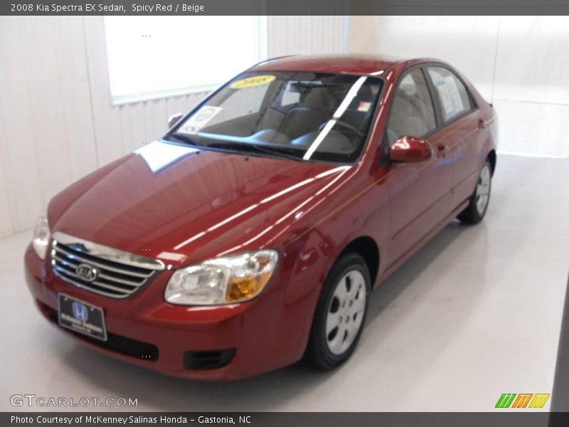 Spicy Red / Beige 2008 Kia Spectra EX Sedan