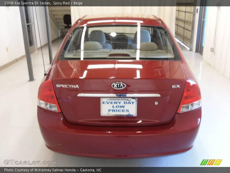Spicy Red / Beige 2008 Kia Spectra EX Sedan