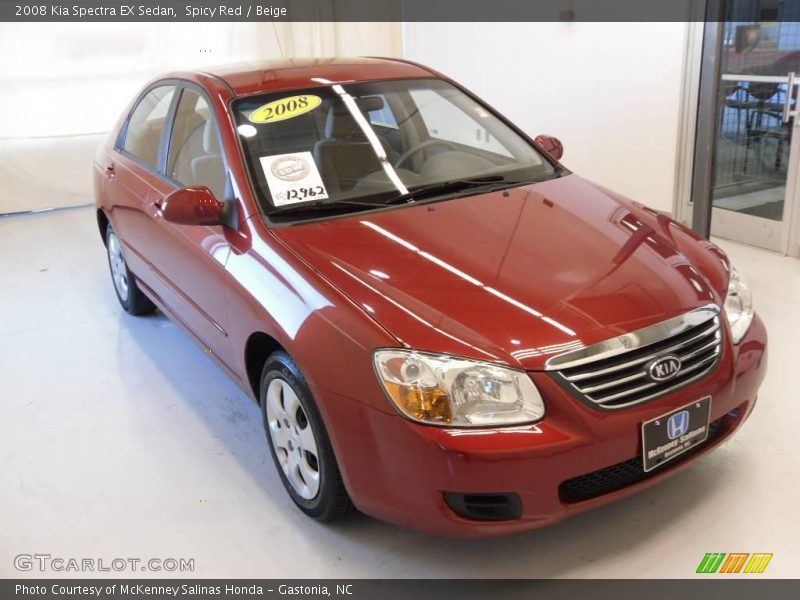 Spicy Red / Beige 2008 Kia Spectra EX Sedan