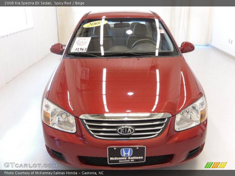 Spicy Red / Beige 2008 Kia Spectra EX Sedan