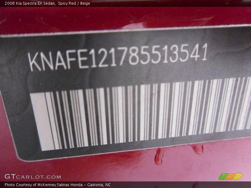 Spicy Red / Beige 2008 Kia Spectra EX Sedan