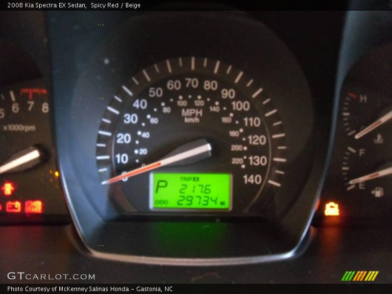 Spicy Red / Beige 2008 Kia Spectra EX Sedan