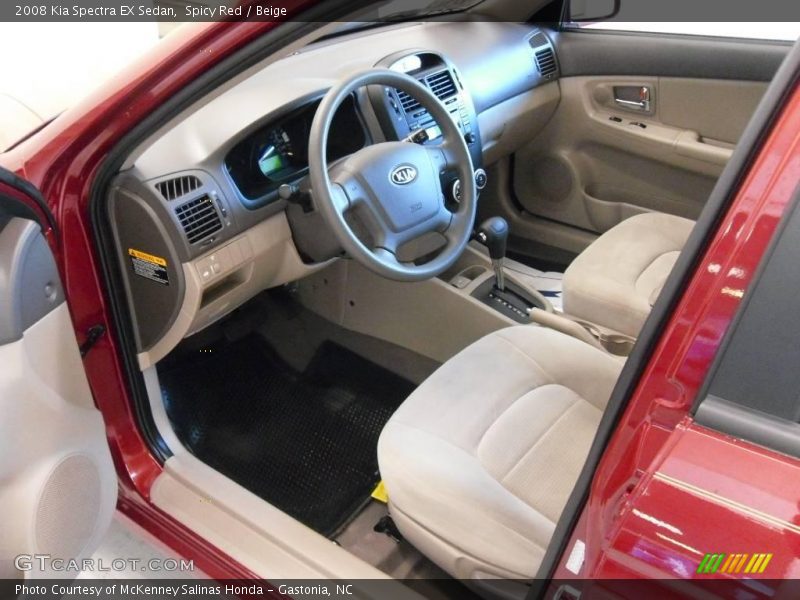 Spicy Red / Beige 2008 Kia Spectra EX Sedan