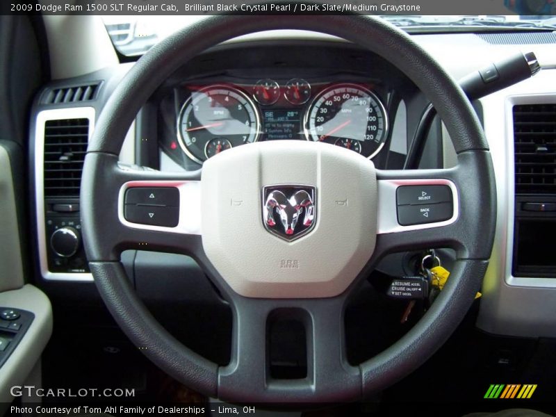 Brilliant Black Crystal Pearl / Dark Slate/Medium Graystone 2009 Dodge Ram 1500 SLT Regular Cab
