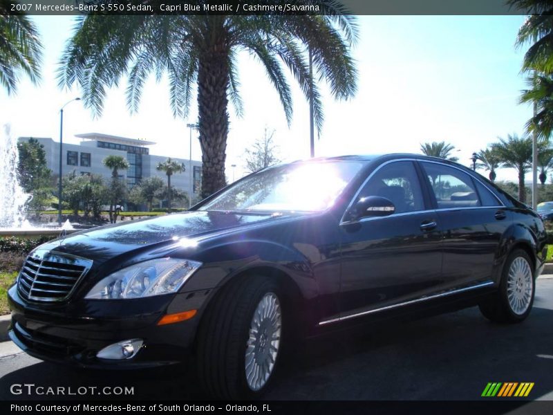 Capri Blue Metallic / Cashmere/Savanna 2007 Mercedes-Benz S 550 Sedan