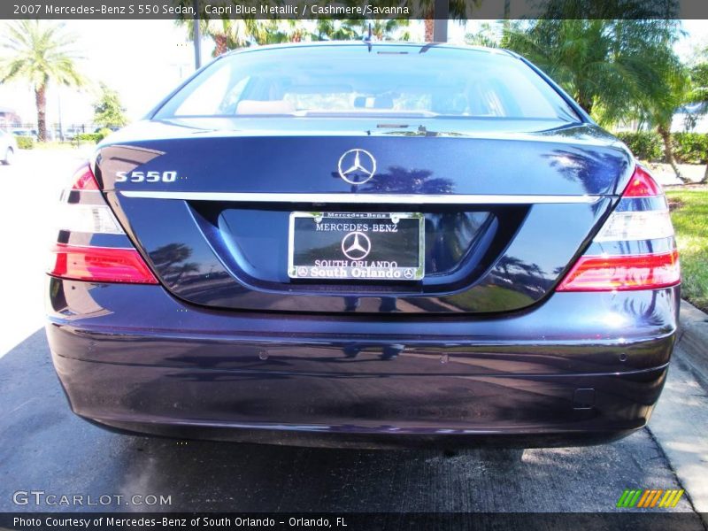 Capri Blue Metallic / Cashmere/Savanna 2007 Mercedes-Benz S 550 Sedan