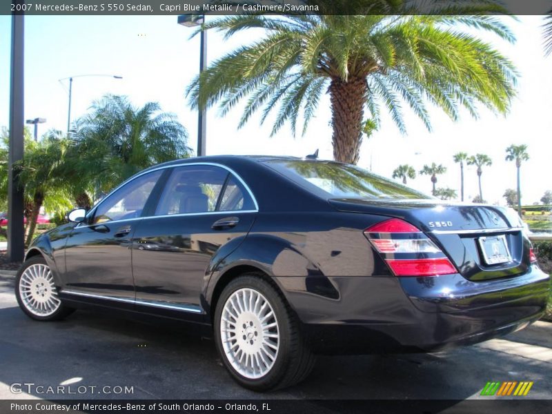 Capri Blue Metallic / Cashmere/Savanna 2007 Mercedes-Benz S 550 Sedan