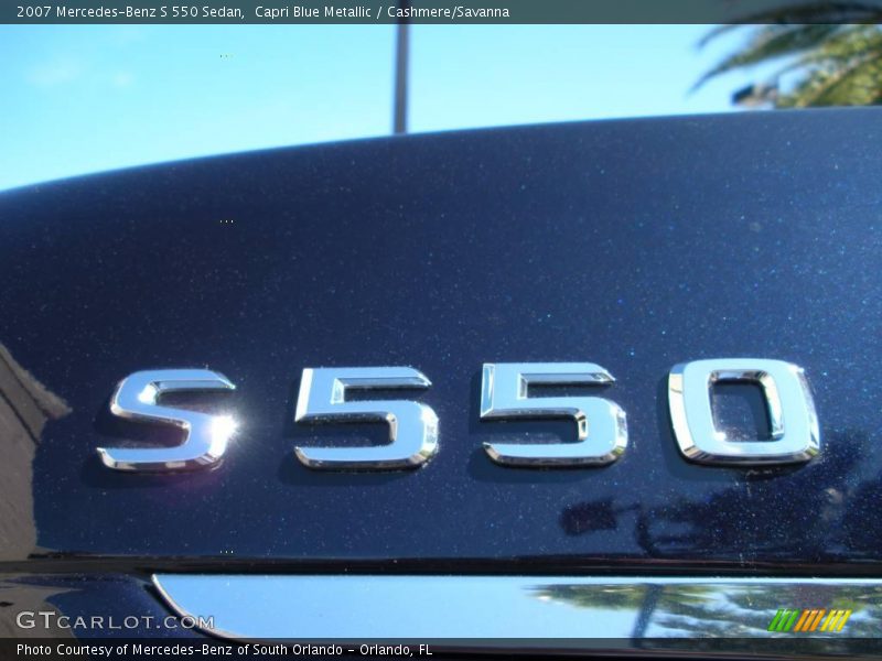 Capri Blue Metallic / Cashmere/Savanna 2007 Mercedes-Benz S 550 Sedan