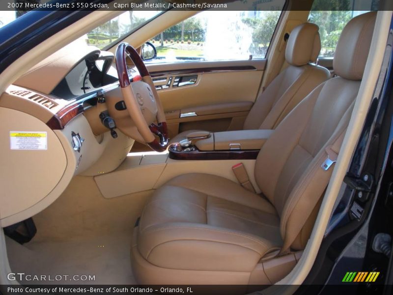 Capri Blue Metallic / Cashmere/Savanna 2007 Mercedes-Benz S 550 Sedan
