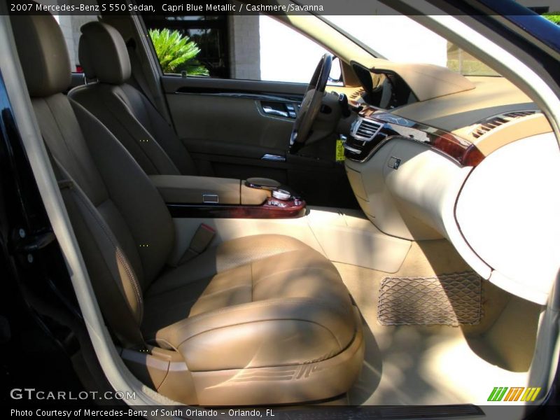 Capri Blue Metallic / Cashmere/Savanna 2007 Mercedes-Benz S 550 Sedan