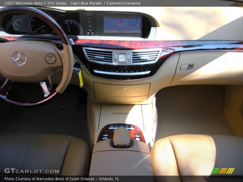Capri Blue Metallic / Cashmere/Savanna 2007 Mercedes-Benz S 550 Sedan