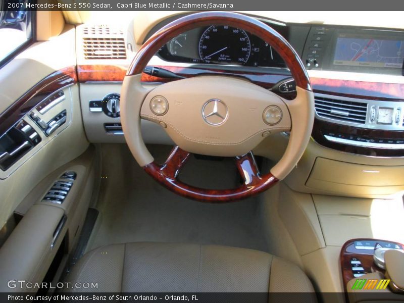 Capri Blue Metallic / Cashmere/Savanna 2007 Mercedes-Benz S 550 Sedan