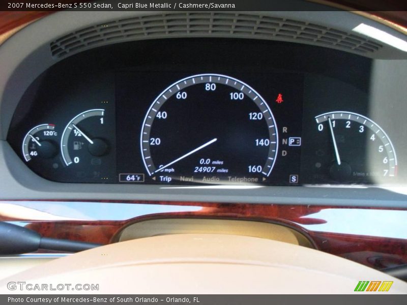 Capri Blue Metallic / Cashmere/Savanna 2007 Mercedes-Benz S 550 Sedan