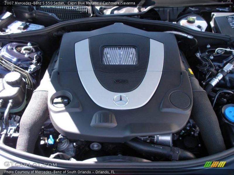 Capri Blue Metallic / Cashmere/Savanna 2007 Mercedes-Benz S 550 Sedan
