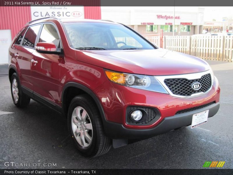 Spicy Red / Gray 2011 Kia Sorento LX