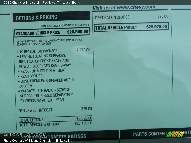 Red Jewel Tintcoat / Ebony 2010 Chevrolet Impala LT