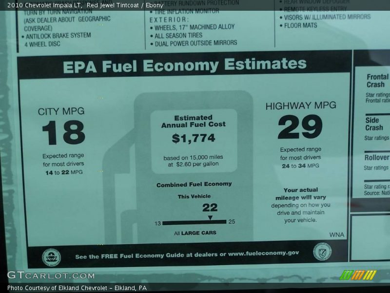 Red Jewel Tintcoat / Ebony 2010 Chevrolet Impala LT