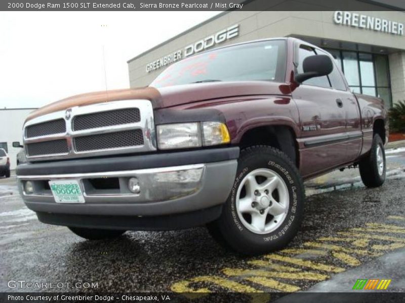 Sierra Bronze Pearlcoat / Mist Gray 2000 Dodge Ram 1500 SLT Extended Cab