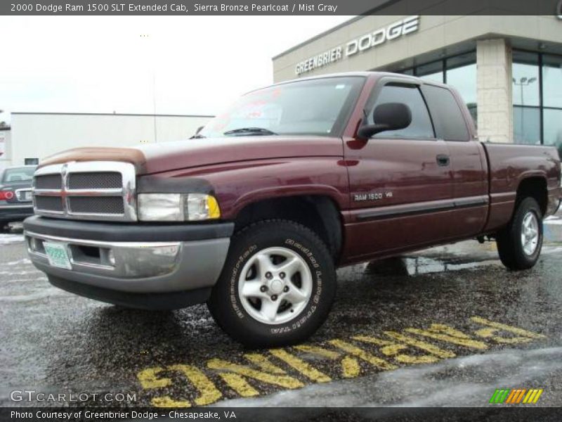 Sierra Bronze Pearlcoat / Mist Gray 2000 Dodge Ram 1500 SLT Extended Cab