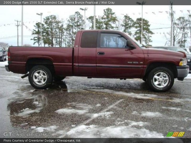 Sierra Bronze Pearlcoat / Mist Gray 2000 Dodge Ram 1500 SLT Extended Cab