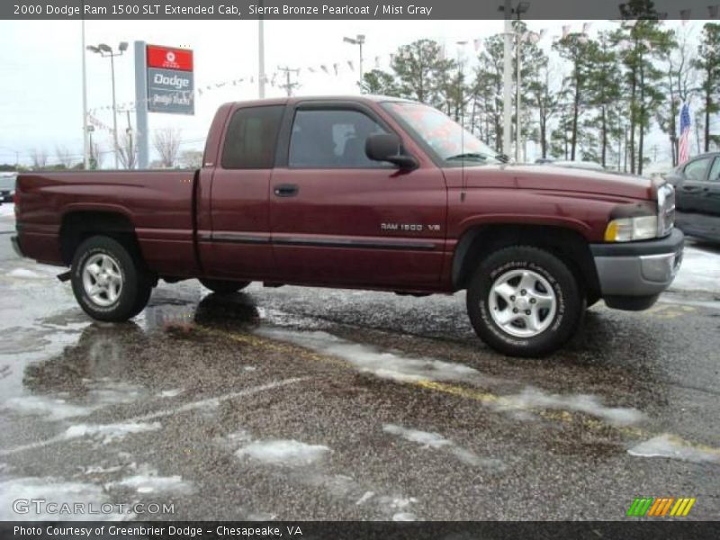 Sierra Bronze Pearlcoat / Mist Gray 2000 Dodge Ram 1500 SLT Extended Cab