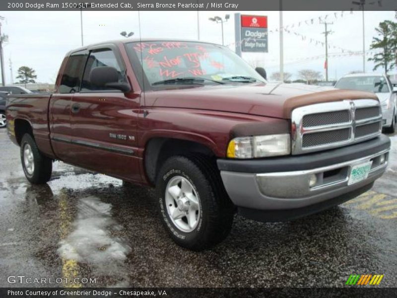 Sierra Bronze Pearlcoat / Mist Gray 2000 Dodge Ram 1500 SLT Extended Cab