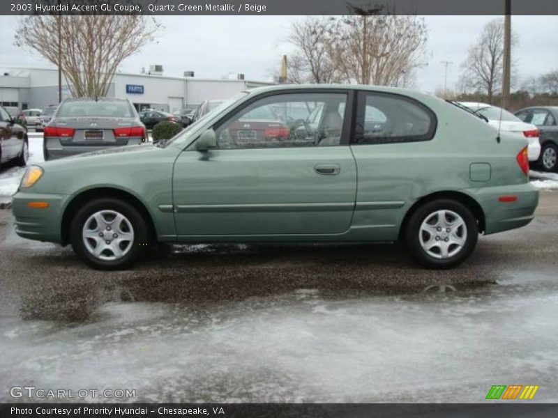 Quartz Green Metallic / Beige 2003 Hyundai Accent GL Coupe
