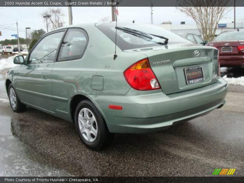 Quartz Green Metallic / Beige 2003 Hyundai Accent GL Coupe