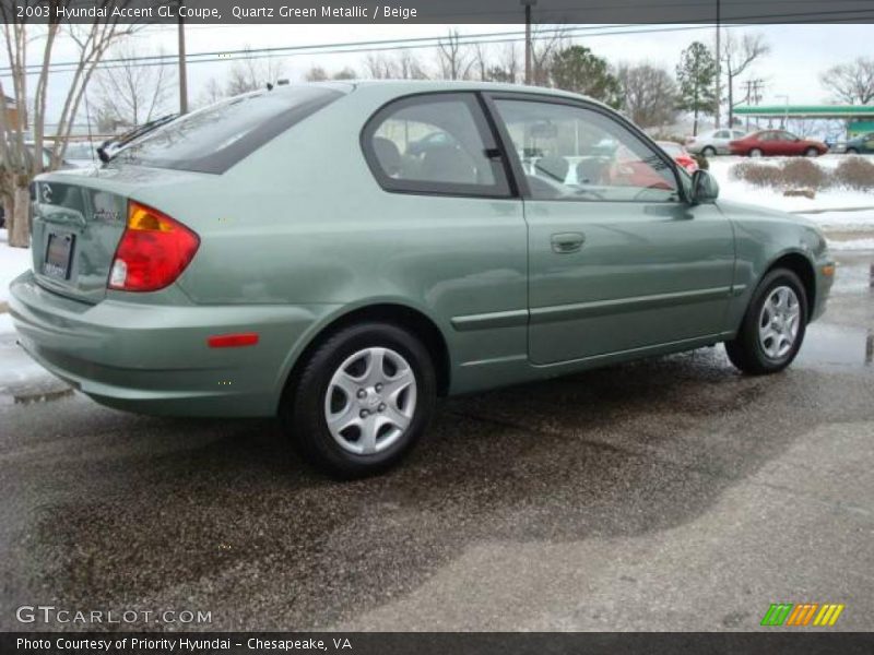 Quartz Green Metallic / Beige 2003 Hyundai Accent GL Coupe