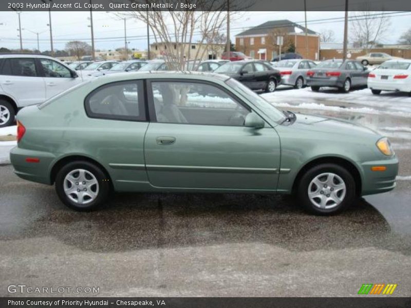 Quartz Green Metallic / Beige 2003 Hyundai Accent GL Coupe
