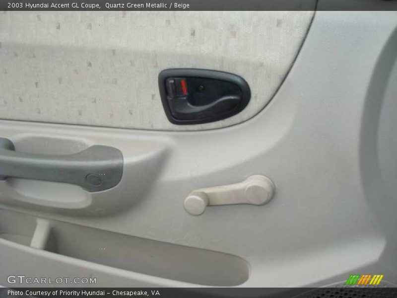 Quartz Green Metallic / Beige 2003 Hyundai Accent GL Coupe