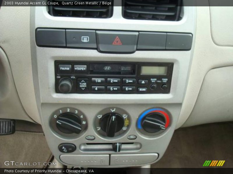 Quartz Green Metallic / Beige 2003 Hyundai Accent GL Coupe