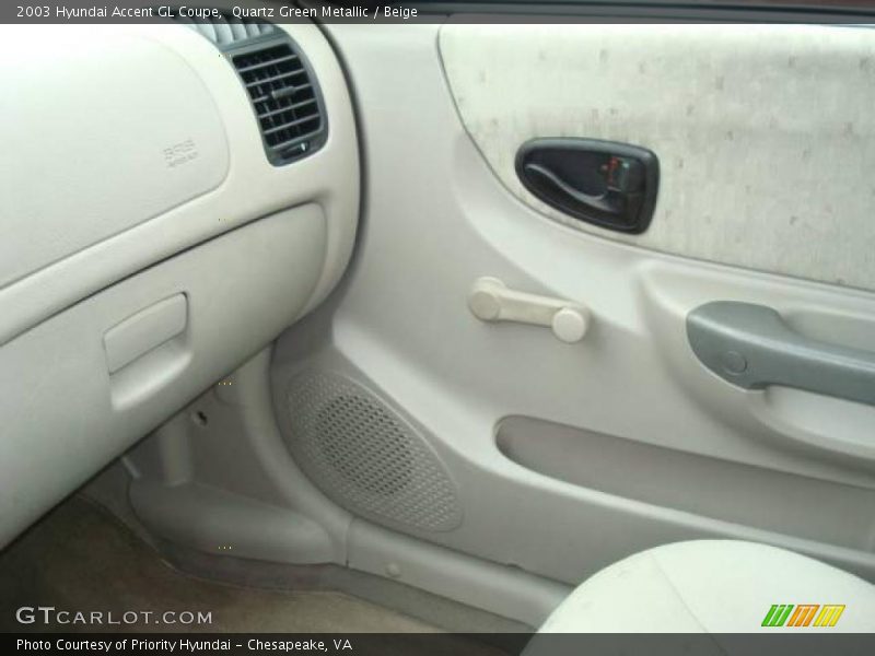 Quartz Green Metallic / Beige 2003 Hyundai Accent GL Coupe