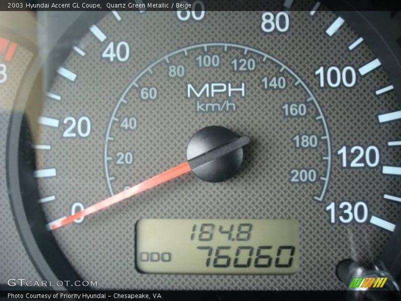 Quartz Green Metallic / Beige 2003 Hyundai Accent GL Coupe