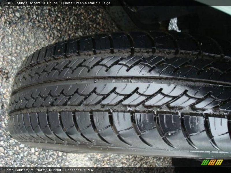 Quartz Green Metallic / Beige 2003 Hyundai Accent GL Coupe