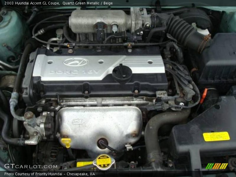 Quartz Green Metallic / Beige 2003 Hyundai Accent GL Coupe