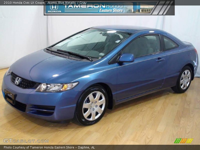 Atomic Blue Metallic / Gray 2010 Honda Civic LX Coupe