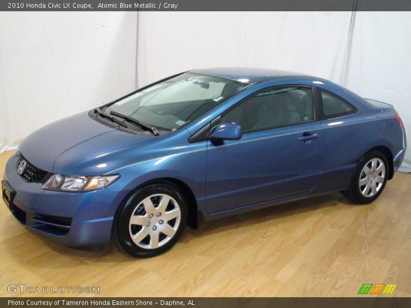 Atomic Blue Metallic / Gray 2010 Honda Civic LX Coupe