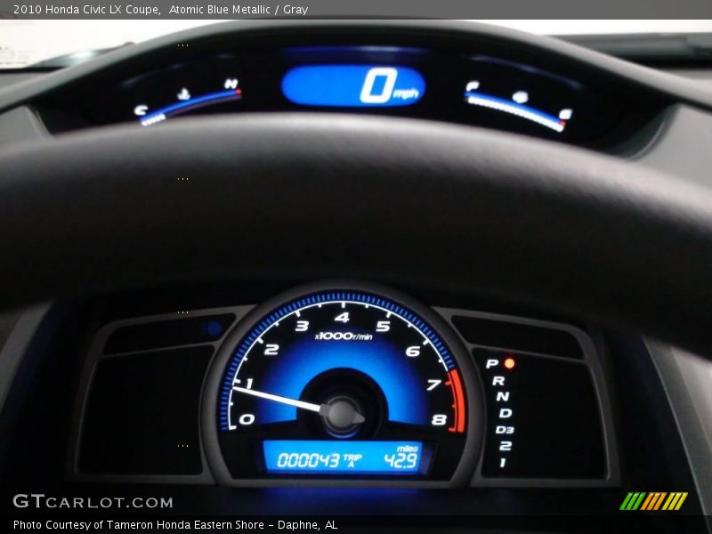 Atomic Blue Metallic / Gray 2010 Honda Civic LX Coupe