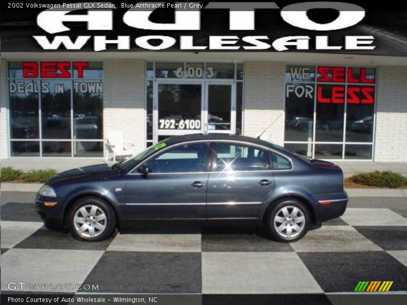 Blue Anthracite Pearl / Grey 2002 Volkswagen Passat GLX Sedan