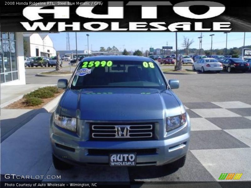 Steel Blue Metallic / Gray 2008 Honda Ridgeline RTL