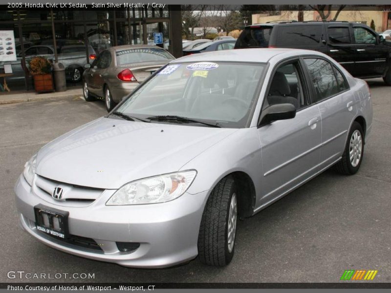 Satin Silver Metallic / Gray 2005 Honda Civic LX Sedan