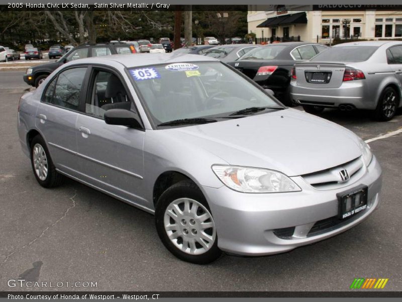 Satin Silver Metallic / Gray 2005 Honda Civic LX Sedan